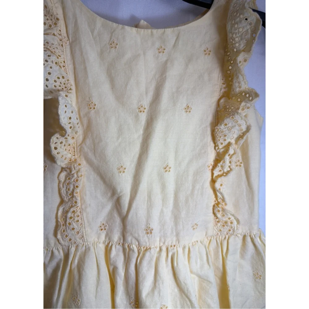 Gap Kids Eyelet Ruffle Sundress Summer Dress Size Small Butter Yellow Feminine